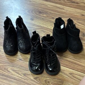 Black Toddler Girls Boots Lot size 6